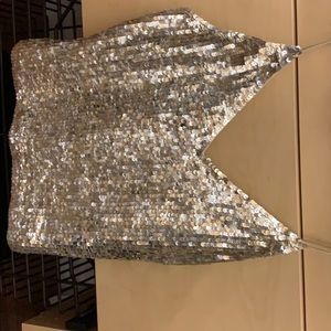 Spaghetti strap sequin blouse